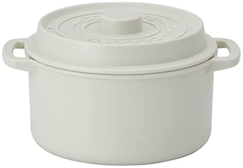 ココット風電子レンジ用鍋 くすみグレー
