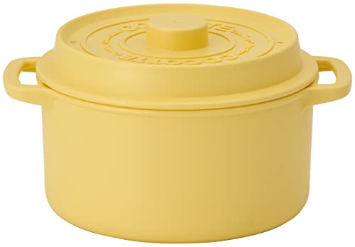 ココット風電子レンジ用鍋 くすみイエロー