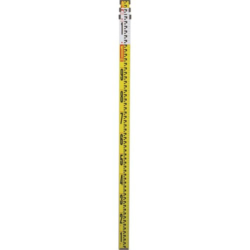 アルミスタッフ　Ⅱ　５ｍ４段　表面１０㎜ピッチ　裏面１㎜ピッチ目盛付