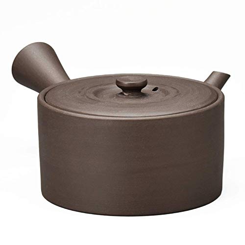 人水茶葉が広がる急須　黒