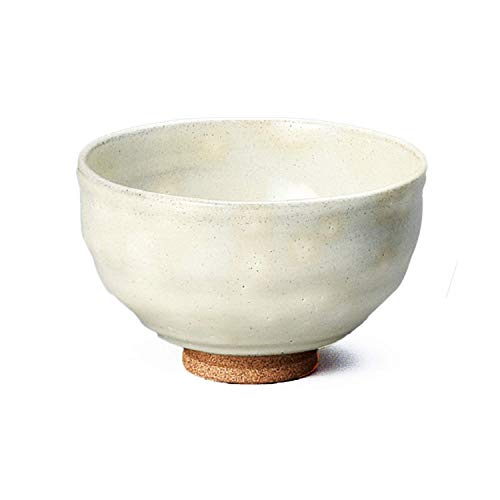 丸義粉引白流し抹茶々碗