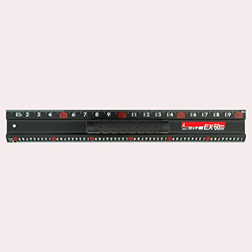 アルミカッター定規　カット師ＥＸ　６０㎝　併用目盛　取手付