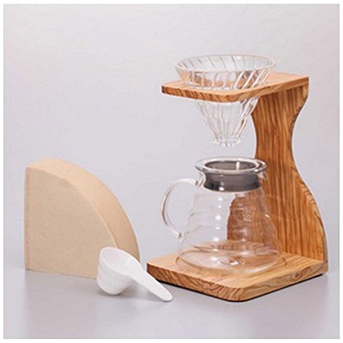 00215362ハリオ V60 オリーブウッドスタンドセット
