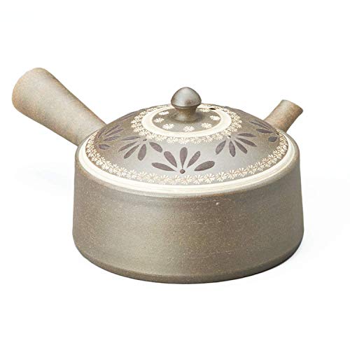 豊　黒花紋平急須