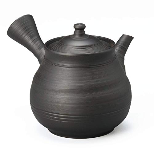 風月窯変黒帯線急須