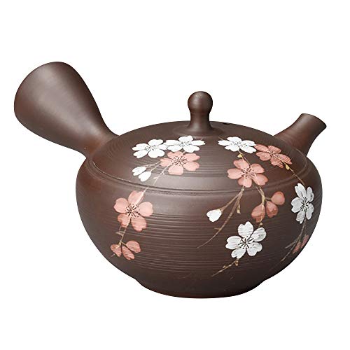 玉龍茶細千段紅白桜急須