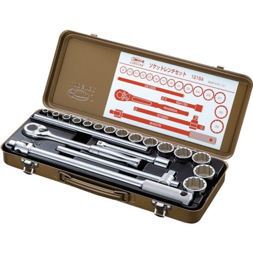 1215A 1065　エビ　ソケットレンチセット　差込角１２．７ｍｍ　１２角