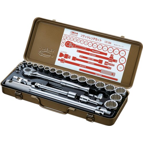 1218A 1065　エビ　ソケットレンチセット　差込角１２．７ｍｍ　１２角