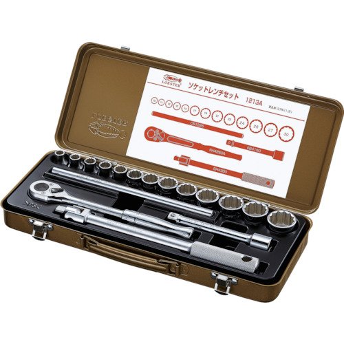 1213A 1065　エビ　ソケットレンチセット　差込角１２．７ｍｍ　１２角
