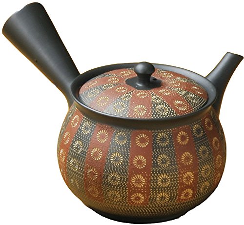 輝之黒泥十草印花急須