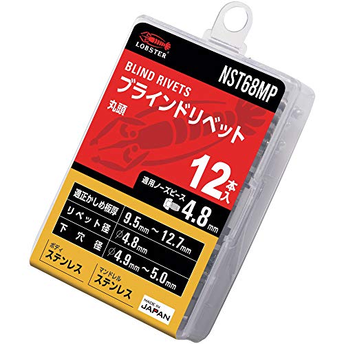 エビ　ブラインドリベット（ステンレス／ステンレス製）　６－８（１２本入）　エコパック