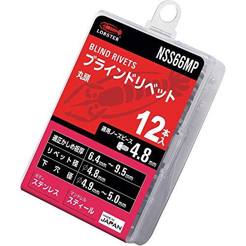 エビ　ブラインドリベット（ステンレス／スティール製）　６－６（１２本入）　エコパック